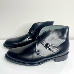 Men's Diplomats Black Genuine Leather With Belts Boots Size 11